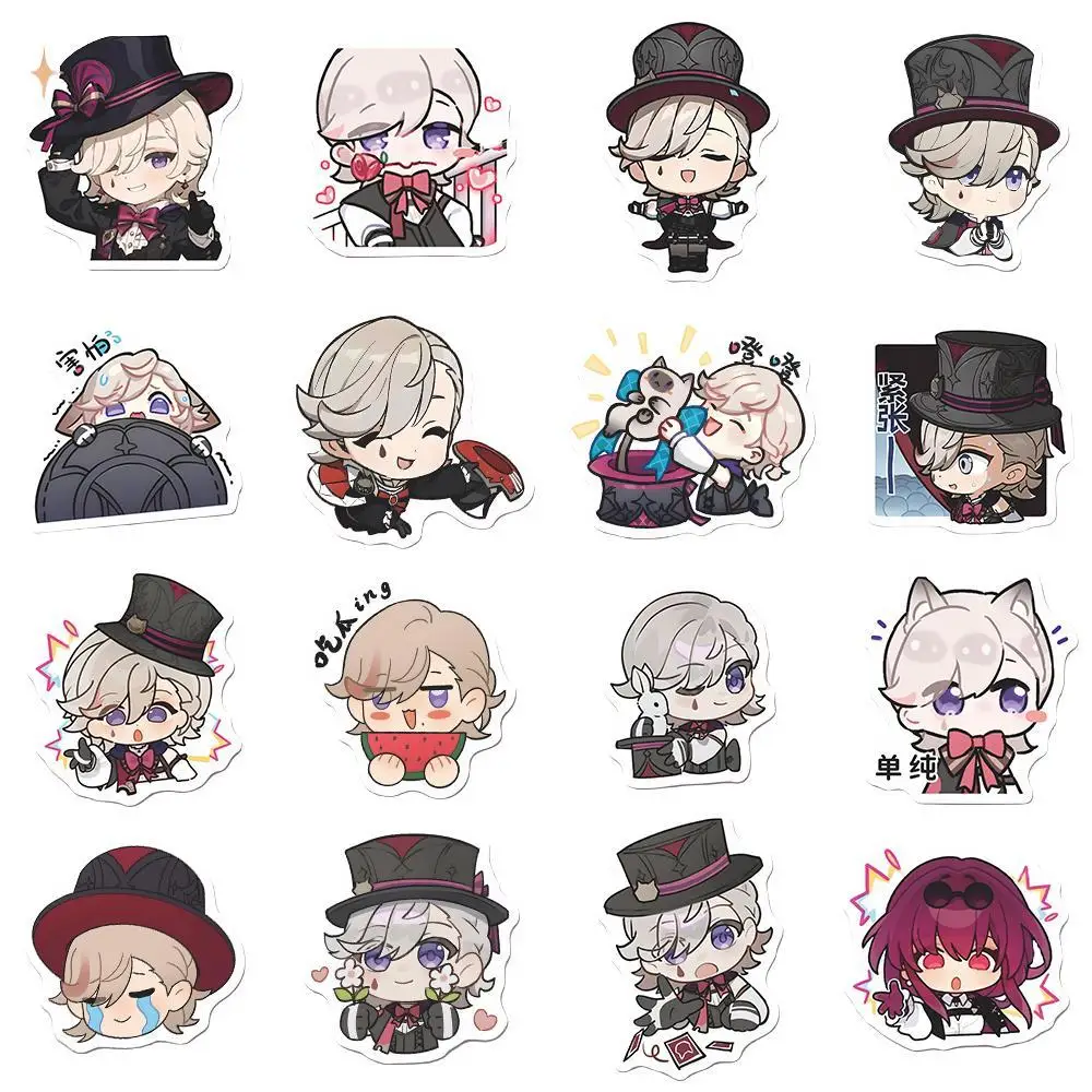 55 قطعة من ملصقات Genshin Impact Lyney اللطيفة للكمبيوتر والهاتف المحمول DIY ملحقات ألعاب الديكور للأولاد ملصق لعبة هدية #6