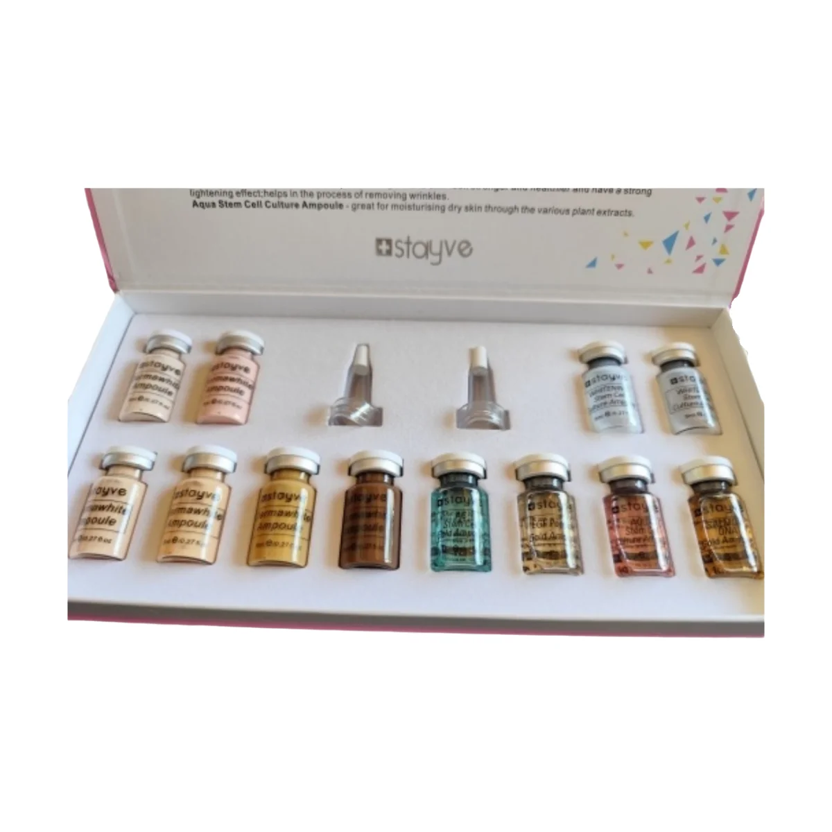 12 fiale originale coreano Stayve BB Cream Glow Starter Kit Siero d'oro Fondotinta liquido Siero di acido ialuronico Cura della pelle del viso