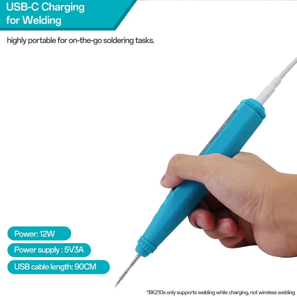 

Bakon BK210S Electric Iron Solder USB Charging Portable Adjustable Temperature Auto Sleep Repair Tools Usb Паяльник c210s