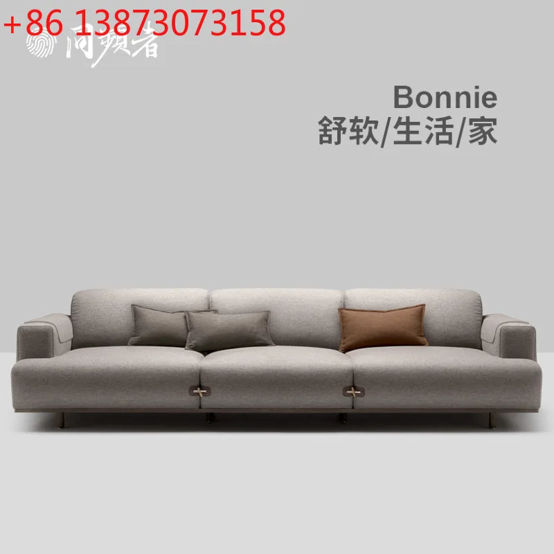 

Nordic simple small apartment household living room three concubines fabric sofa, high elastic cotton/ash wood