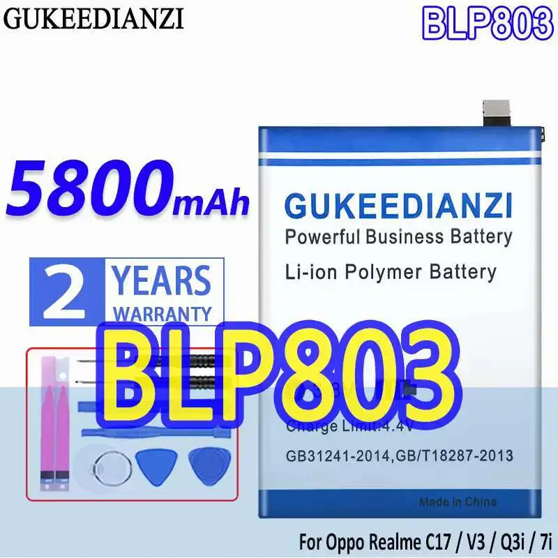 

5800 мАч BLP803 для Oppo Realme C17 V3 Q3i 7I надежный аккумулятор для мобильного телефона