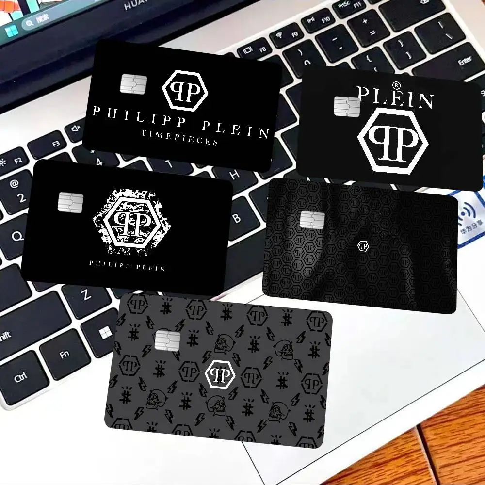 Dark Handsome Style P-Philipp Plein-Fashionable Credit Card Skin Stickers No Adhesive Proof for Credit Card Subway Access Card