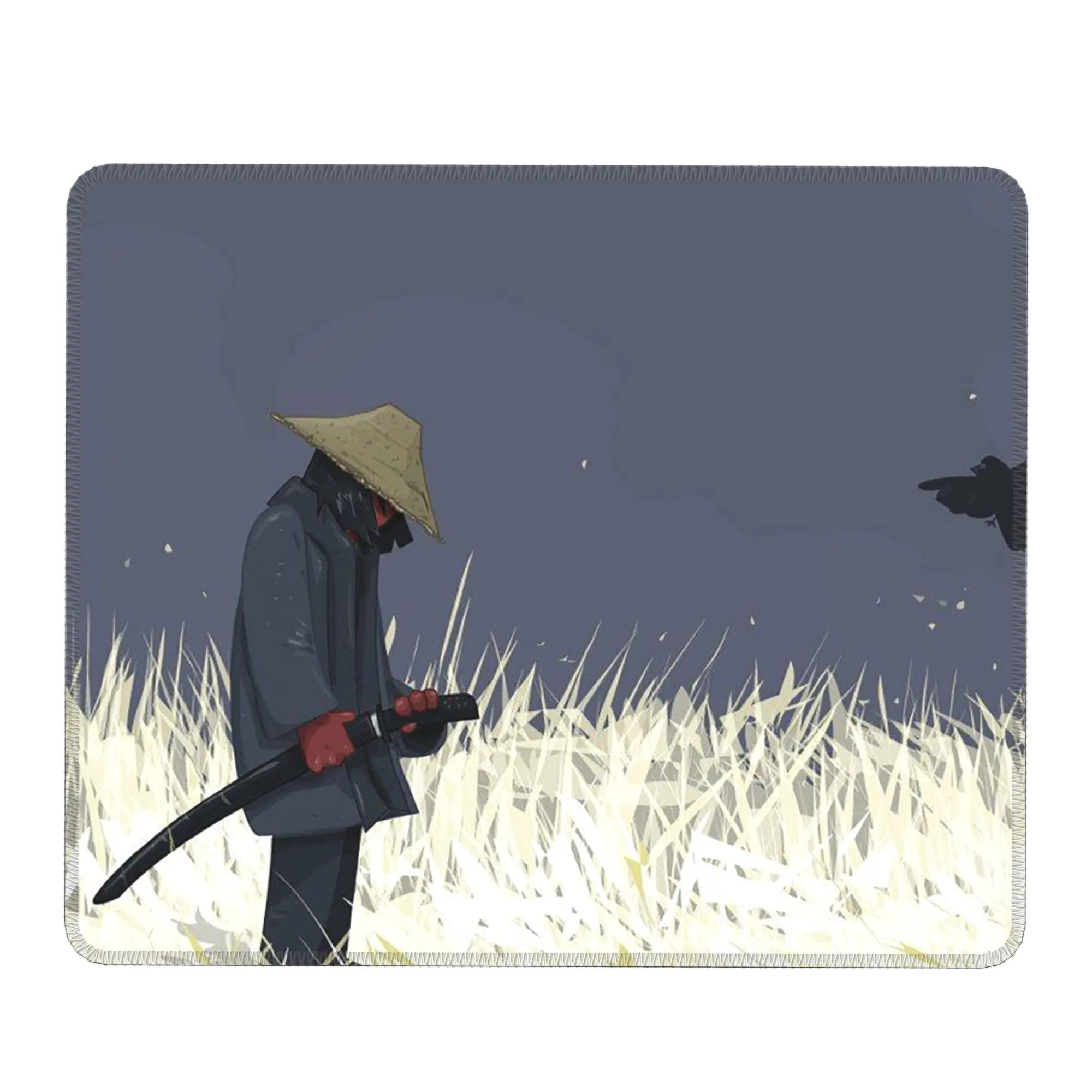 Lone Samurai In The Wheat Field Mouse Pad Computer Keyboard Mouse Mat Gaming PC Laptop Desk Mat Office Accessories Table Mats
