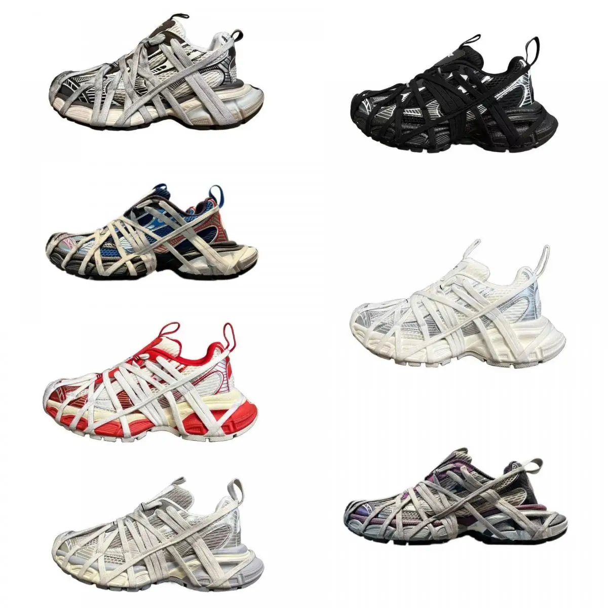 Mesh Thick Soled Casual Sneakers for Men Women Summer Breathable Lace Up Sports Shoes Trendy Cross Strap Outdoor Couple Shoes