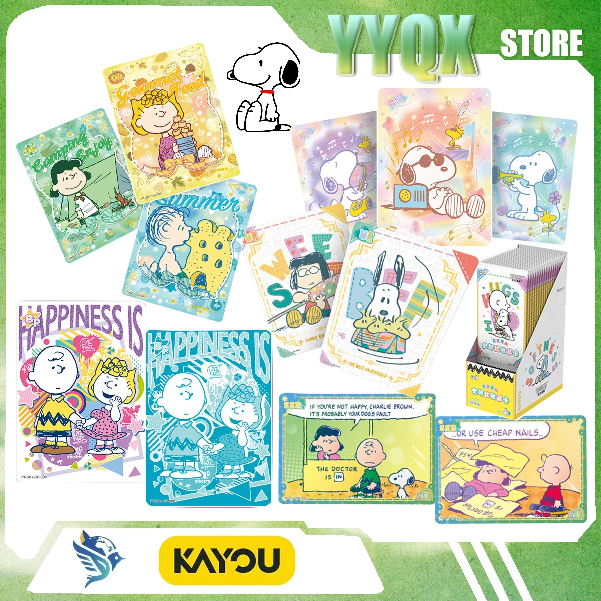 

KAYOU 2026 Новые коллекционные карточки Снупи, сопутствующие товары, фигурки из мультфильмов и аниме, милые подарки-сюрпризы