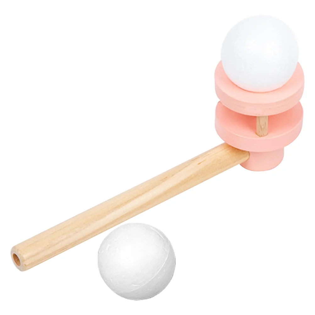 Blow Ball Toy Toys Floating Balls Pipe Handheld for Kids Wood Fun Blowing Primary School Funny