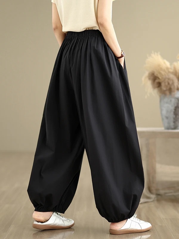 بنطلون نسائي صيفي خفيف كاجوال بتصميم زهور، فضفاض ومريح، بحافة حادة، بنطلون هارلان بأسلوب عملي، خصر طبيعي، بنطلون طويل #3