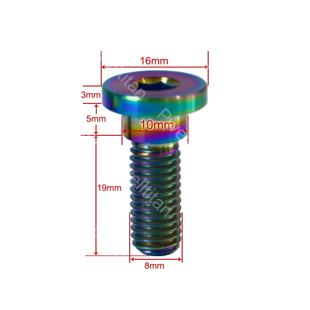 M8 X 24mm Electrically-operated Motorcycle Brake Disc Bolts Screws Fastener Modify Ti Titanium Alloy Bolts DIY Repair Accessory