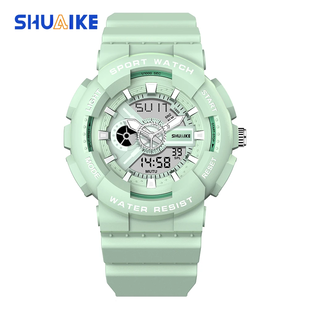 Youth Fashion Cool Watch LED Light Digital Anti Shock, Anti Drop, Waterproof Men's and Women's Watches World Time Clock