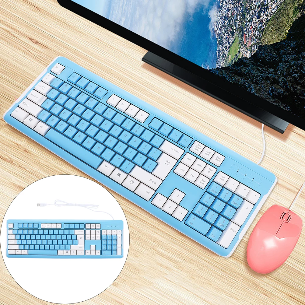 

Heavy Duty RGB Backlit Gaming Keyboard Wired USB Computer Office Keyboards with Metal Base Stable Non-Slip Design for
