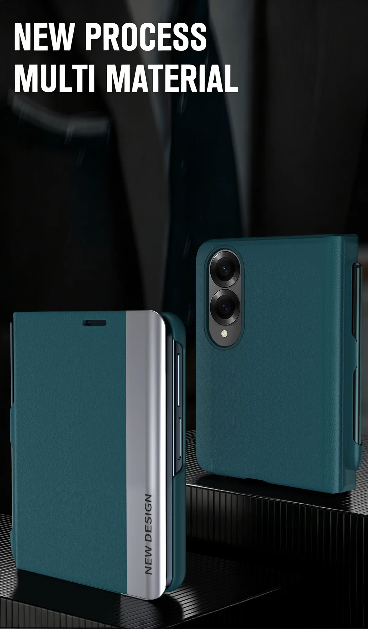 Luxury Leather Flip Case For Samsung Galaxy Z Fold 8 7 6 5 4 3 2 Z Fold8 Fold7 Zfold8 zfold7 Cases Stand Cover With S PEN Sheath