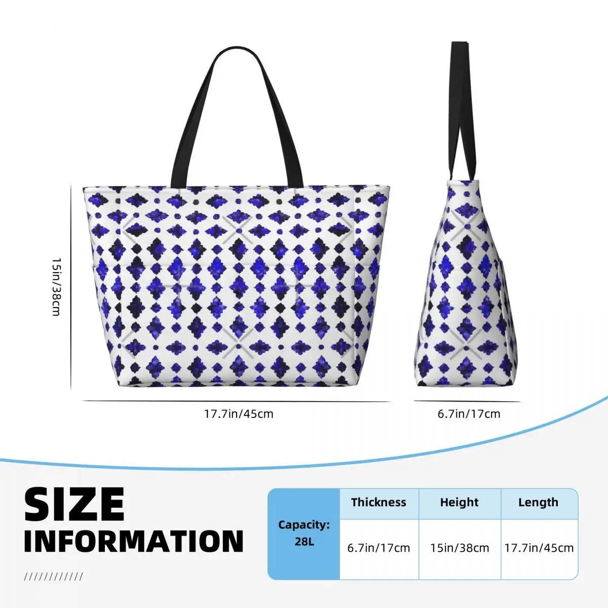 Borsa da viaggio da spiaggia araba tradizionale marocchina blu reale, borsa a tracolla per adulti con personalità borsa a tracolla Multi-stile