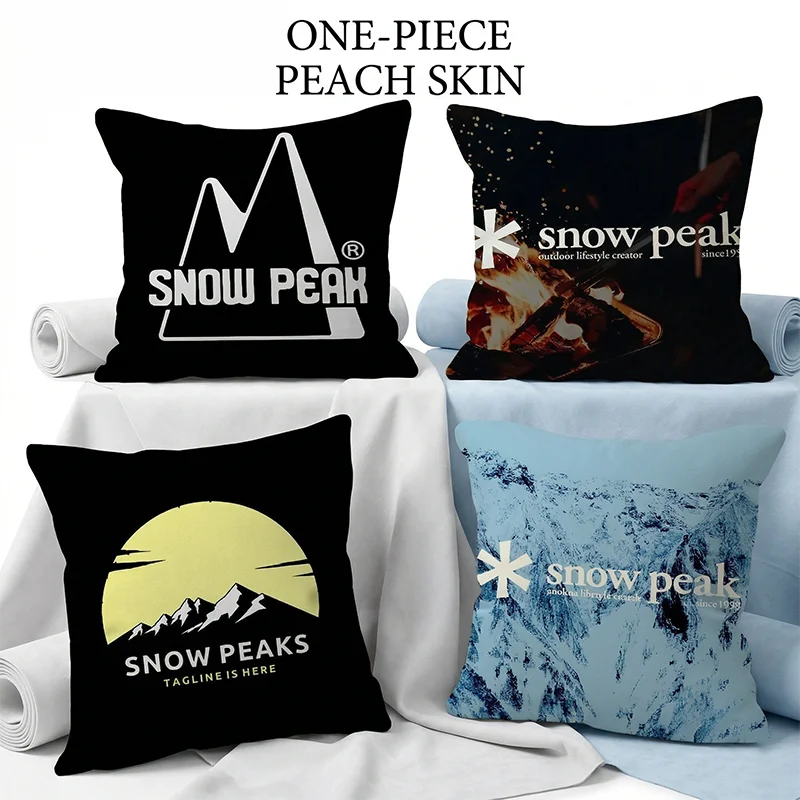 

Outdoor Camping Mountain Print Cushion Cover Peach Skin Square Throw Pillow Case for Tent Sofa Car Home Decor Accessories 40x40