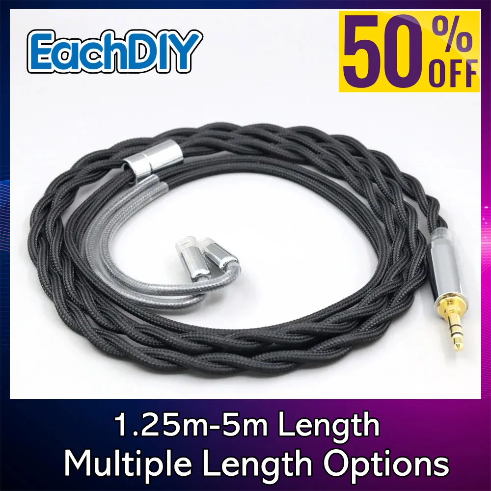 

Нейлоновый кабель для наушников Nylon Shield Pure Silver 99% Palladium Gold Graphene для Sennheiser IE8 IE8i IE80 IE80s с металлическим штырьком 8316