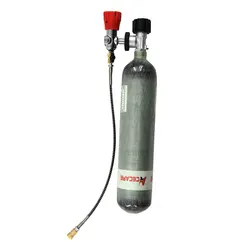 ACECARE-tanque de buceo con estación de llenado y válvula, cilindro de Gas de fibra de carbono, 2L, CE, 30Mpa, 300bar, 4500Psi