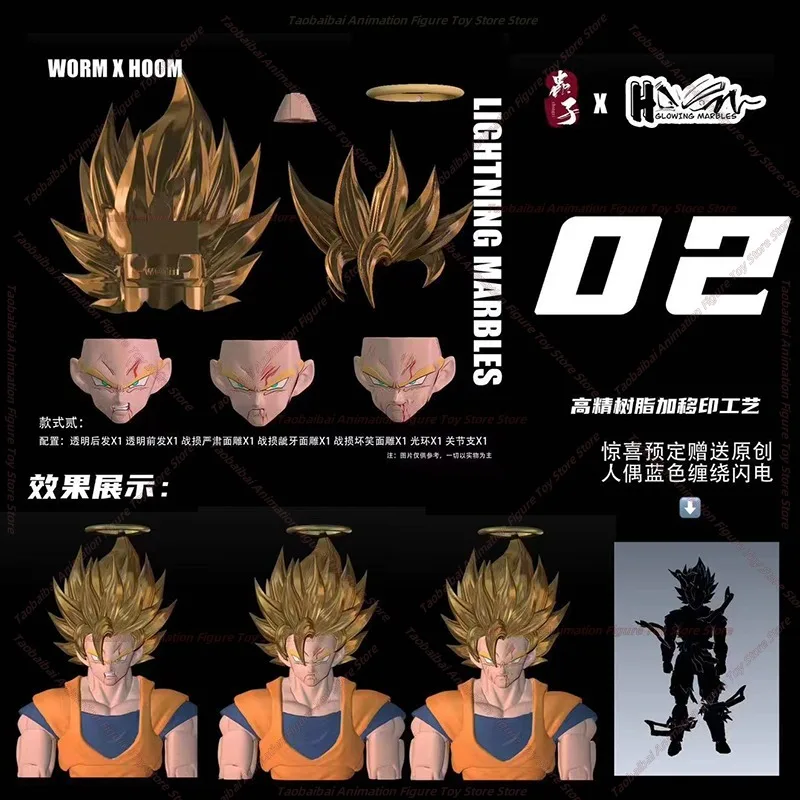 Dragon Ball Super 2 Blue Super Saiyan Head Sculpture Accessory Pack Goku 1-12 Adapted To 6-inch SHF Toy Collection Original