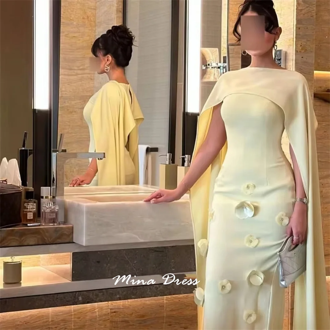 ミナカスタマイズ3Dフラワーラグジュアリーレディースイブニングドレス、エレガントなパーティードレス、女性用フォーマルドレス、ガラドレス