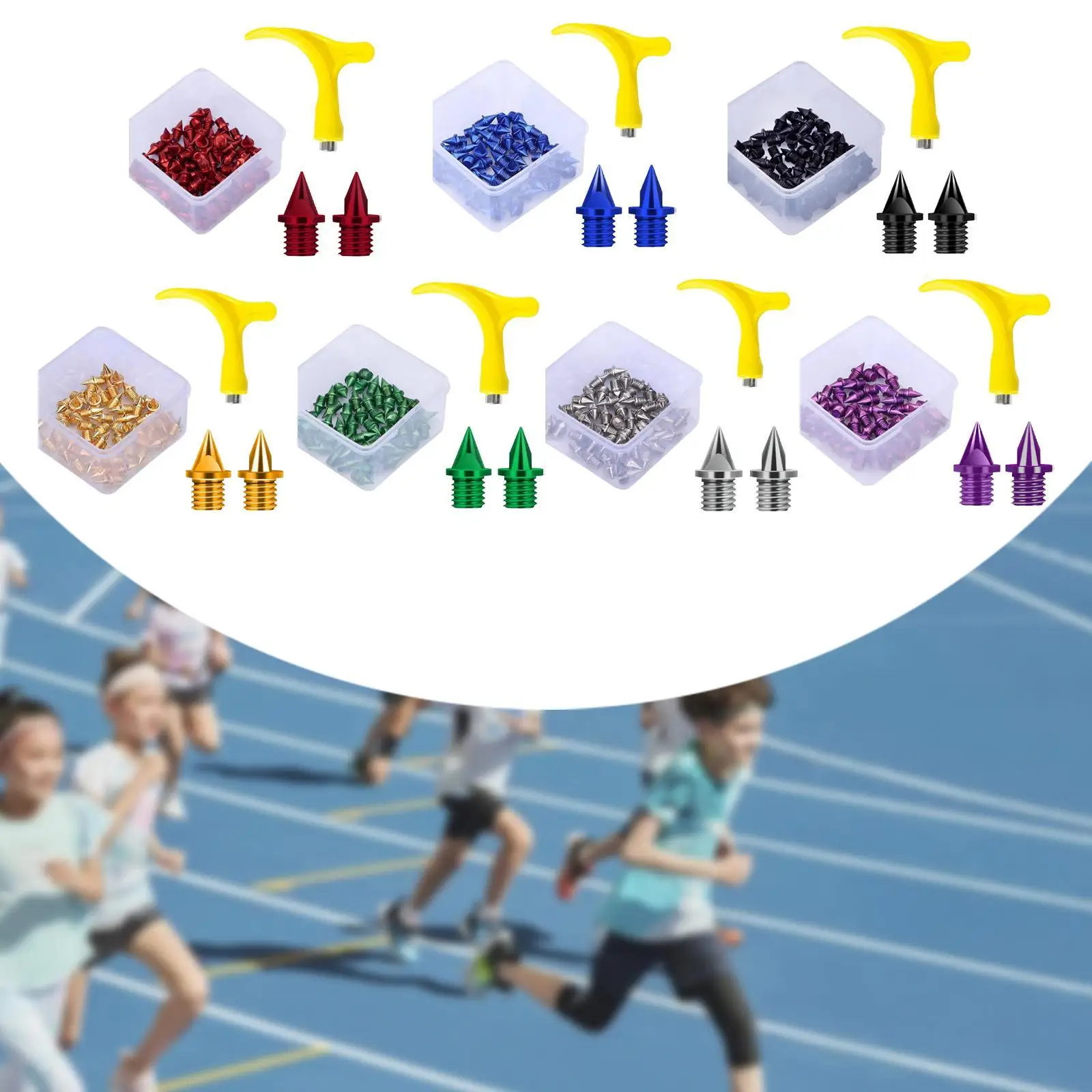 

Track Shoes Spikes Steel Replacement Set Lightweight Running Spikes with Wrench Outdoor Practice for Track and Field