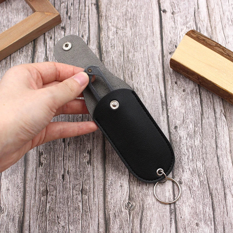 Mini Portable  Pepper Spray Pouch Holster PU Leather Self Defense Keychain - Compact Carrier for Personal Safety
