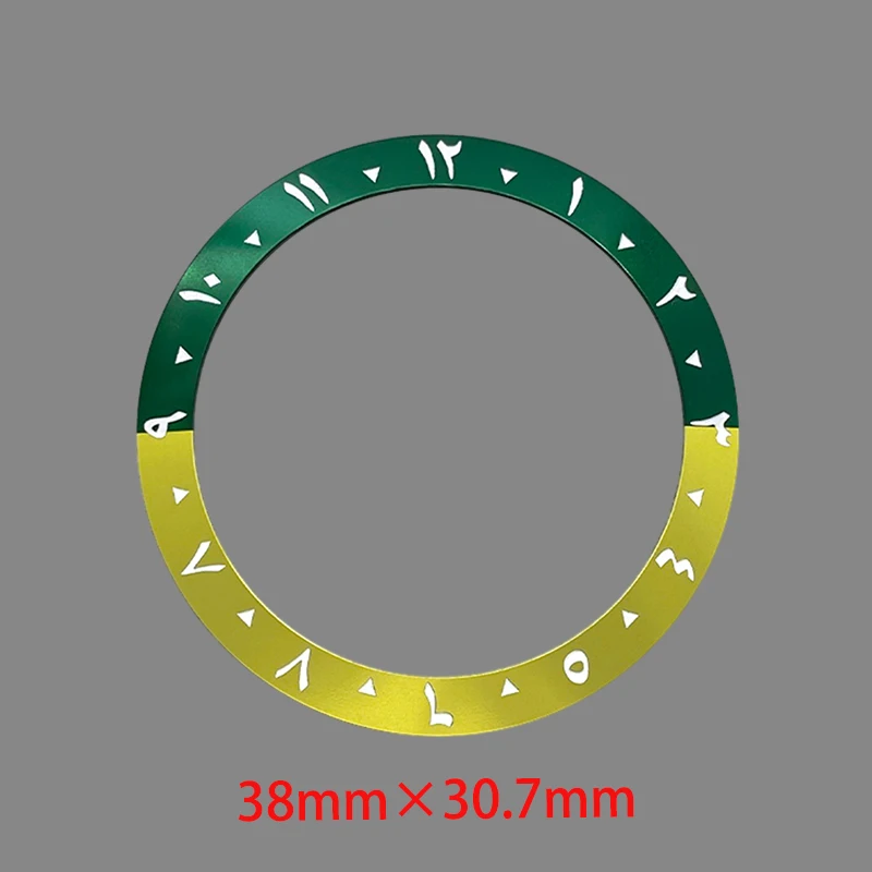 Mod 38 مللي متر مشطوف الألومنيوم الحافة إدراج خواتم ل SUB SRPD GMT SKX007 SKX009 ساعة حافظة NH35 NH36 حركة ساعات رجالي تجديد جزء