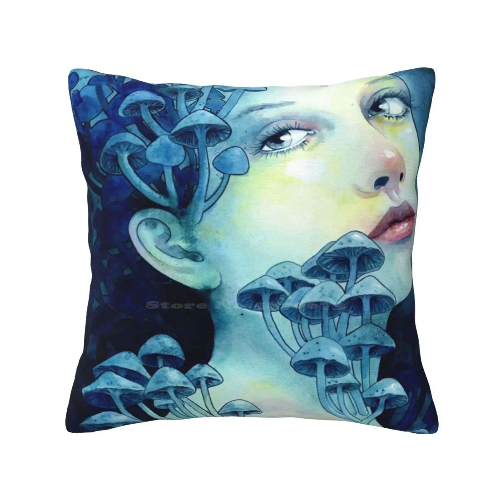 Beauty In The Breakdown Home Sofa Car Cushion Cover Pillowcase Fungi Portrait Lips Mystical Goddess Beauty Feminine Female Eyes