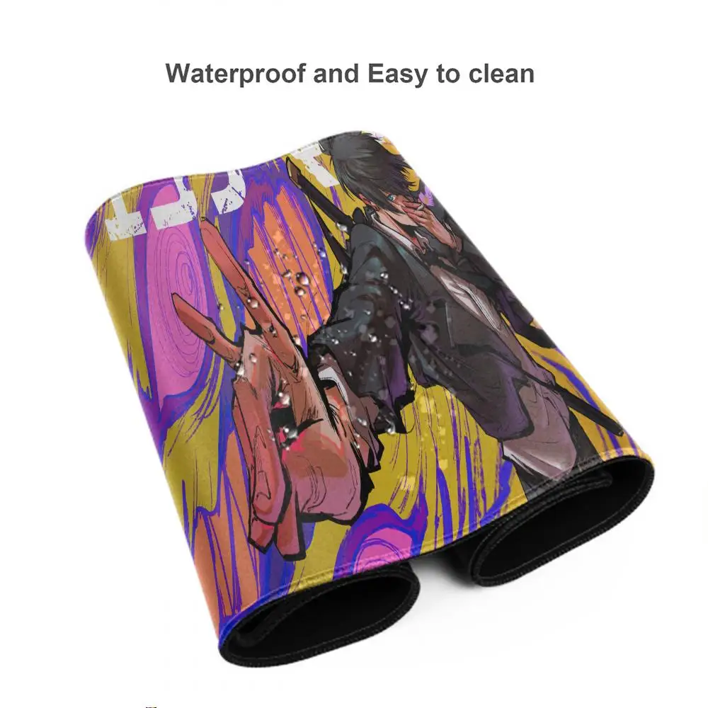 Anime Chainsaw Man Mousepad HD-Druck Computer Gamer Locking Edge Rutschfestes Mauspad XXL90x40cm Tastatur PC Schreibtischunterlage