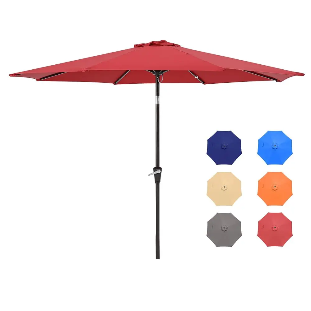 

9Ft Patio Umbrellas, Outdoor Patio Table Umbrella With Tilt Adjustment And Crank Lift System For Ourdoor Patio, Lawn, Backyard,