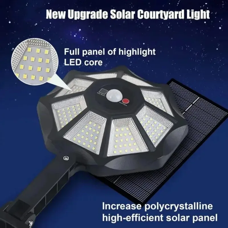السوبر مشرق 168 LED الشمسية مصباح خارجي محس حركة 6500K ضوء النهار عن بعد إعدادات قابلة للتعديل جميع مصنع مزرعة مانعة لتسرب الماء #3