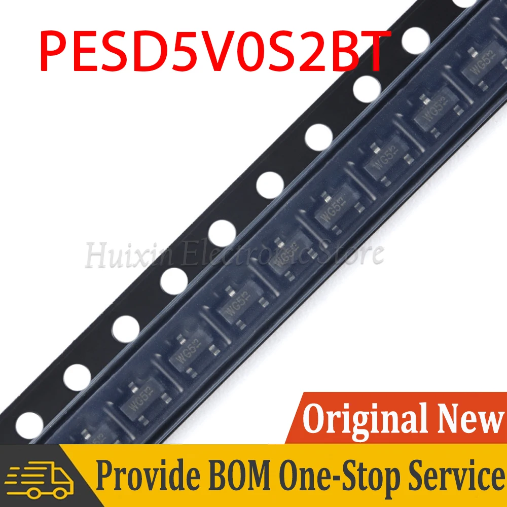 5pcs PESD5V0S2BT PESD5V0S2 SOT-23 5V ESD Anti-static Diode Protection SMD New and Original IC Chipset