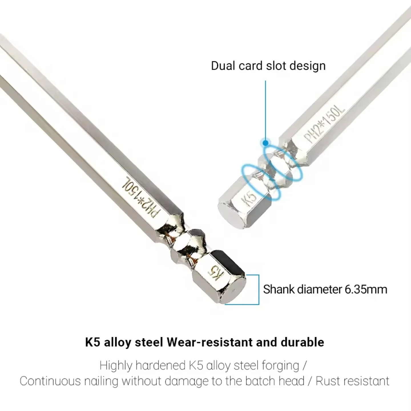 5/7-teiliges K5 Anti-Rutsch Stoßfestes Schraubendreher-Bit-Set mit hoher Härte und starkem Magneten, 25/50/65/75/100/120/150mm Schraubendreher-Set – Detail 5
