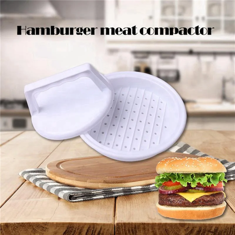 2X Cucina Hamburger Carne Manzo Maker Grill Burger Patty Stampo Pressa Stampo Strumenti Forma Amburgo Pressa manuale Stampo Cucina-[Qahk]