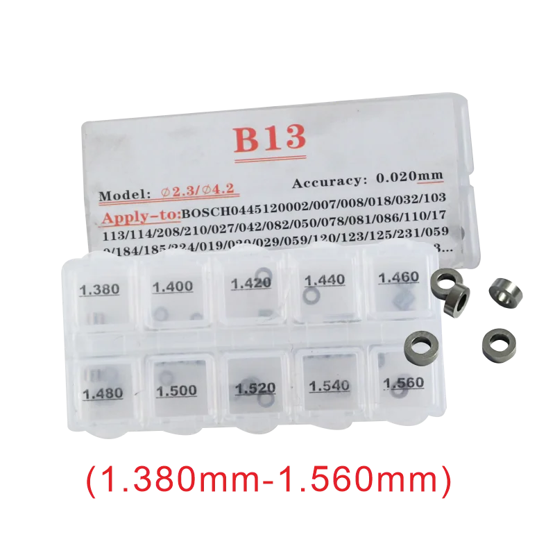 50pcs Common Rail Injector Adjust Shims B11 B12 B13 B14 B16 B22 B25 B31 B37 B48 B21 B23 B24 B27 Adjusting Washers Shims Gasket