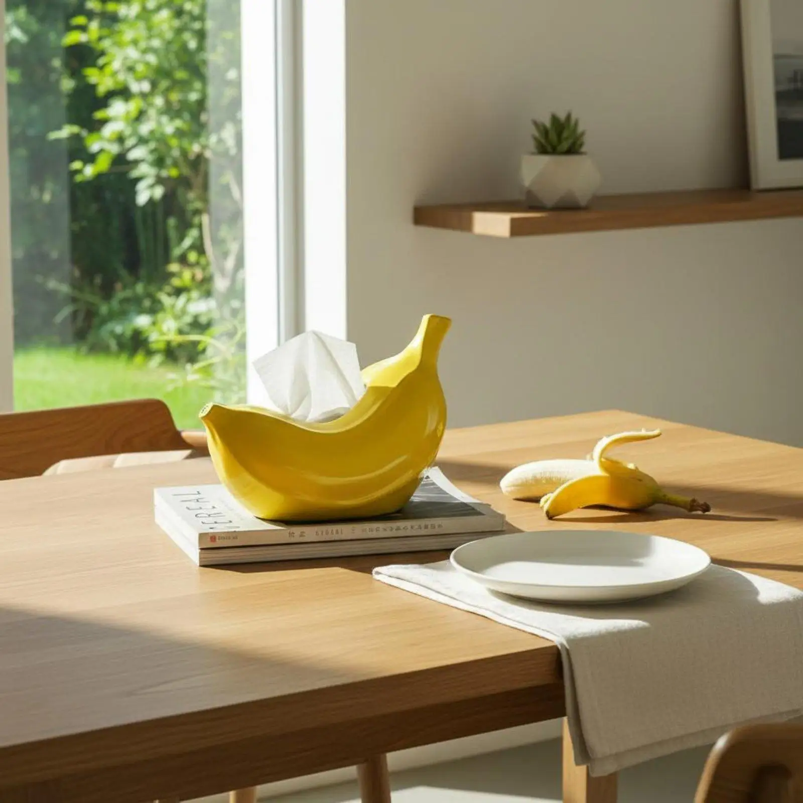 Banana Tissue Box Fruit Shaped Tissue Holder Multi-Use Cheery Fruit Decor for Living Room, Washroom, Desktop