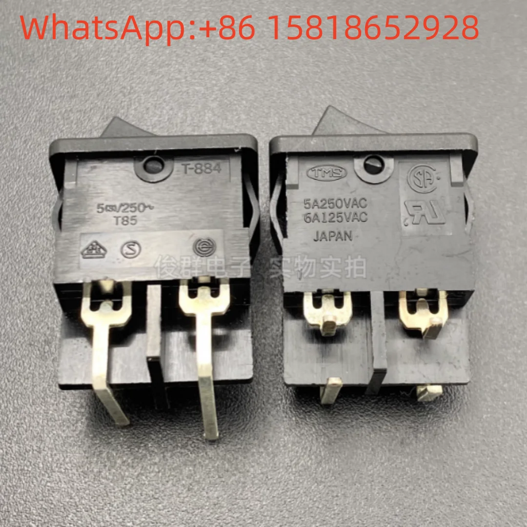 

2 шт., японская кулисная кнопка переключения TMS T-884, 4-контактная 2-позиционная кулисная кнопка питания, вырез на панели 19*13