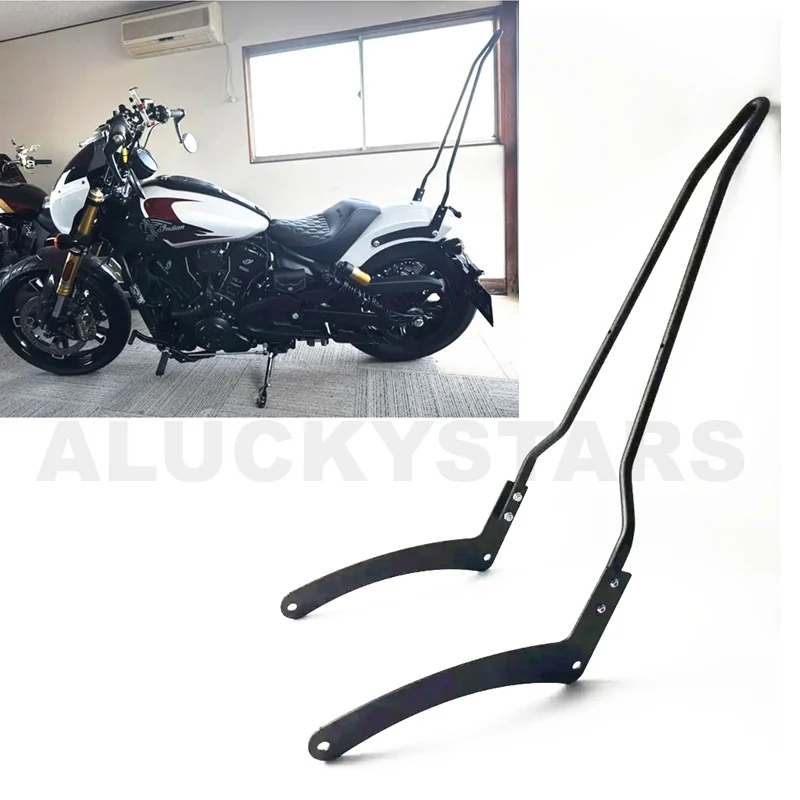 Motorcycle Black Chrome Sissy Bar Passenger Retro Backrest For Indian Scouts Hussar Scout Bobber 15-24