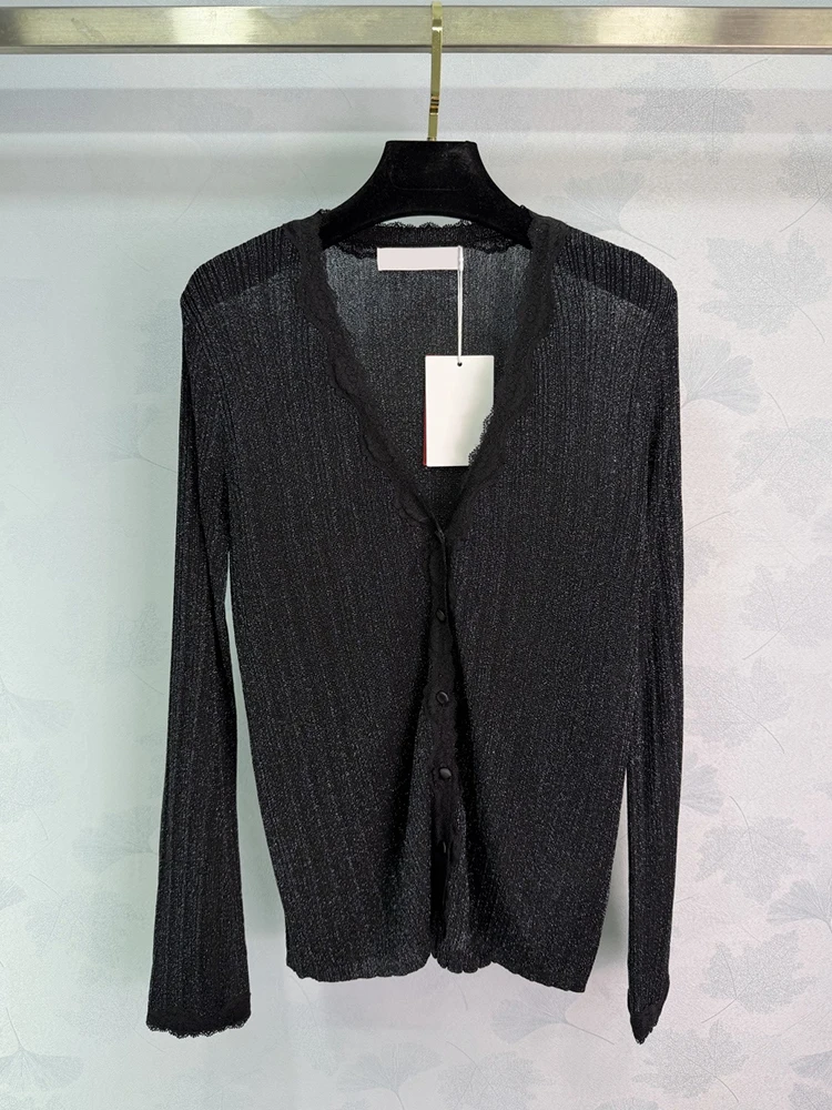 

Летний модный черный тонкий кардиган с длинными рукавами для женщин, однотонный, сексуальный топ без бретелек, облегающий, на тонких бретелях