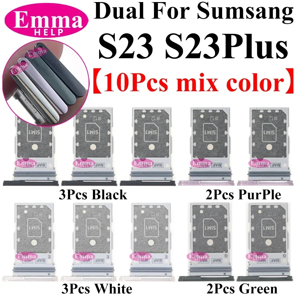 10 stücke Dual Sim Tray Halter Für Samsung Galaxy S24 S22 S21 Plus S23 Ultra S10 S9 S8 Slot Nano micro SD Halter Adapter Buchse Teil