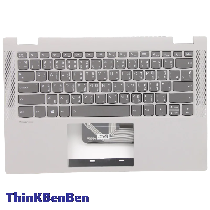 TH Thai Keyboard Platinum Grey Upper Case Palmrest Shell Cover For Lenovo Flex 5 14ITL05 14ARE05 14ALC05 14IIL05 5CB1C19327