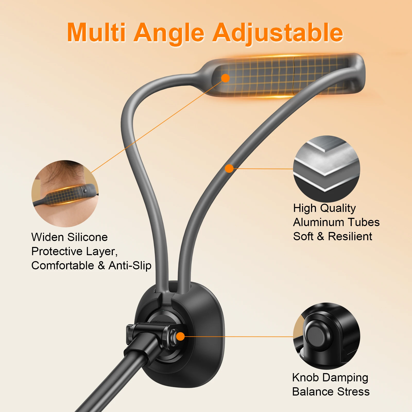 Eary Gooseneck Phone Holder For Recording Video Filming Vlog With Flexible Multi-Angle Adjustable Hands Free Lazy Clip Bracket