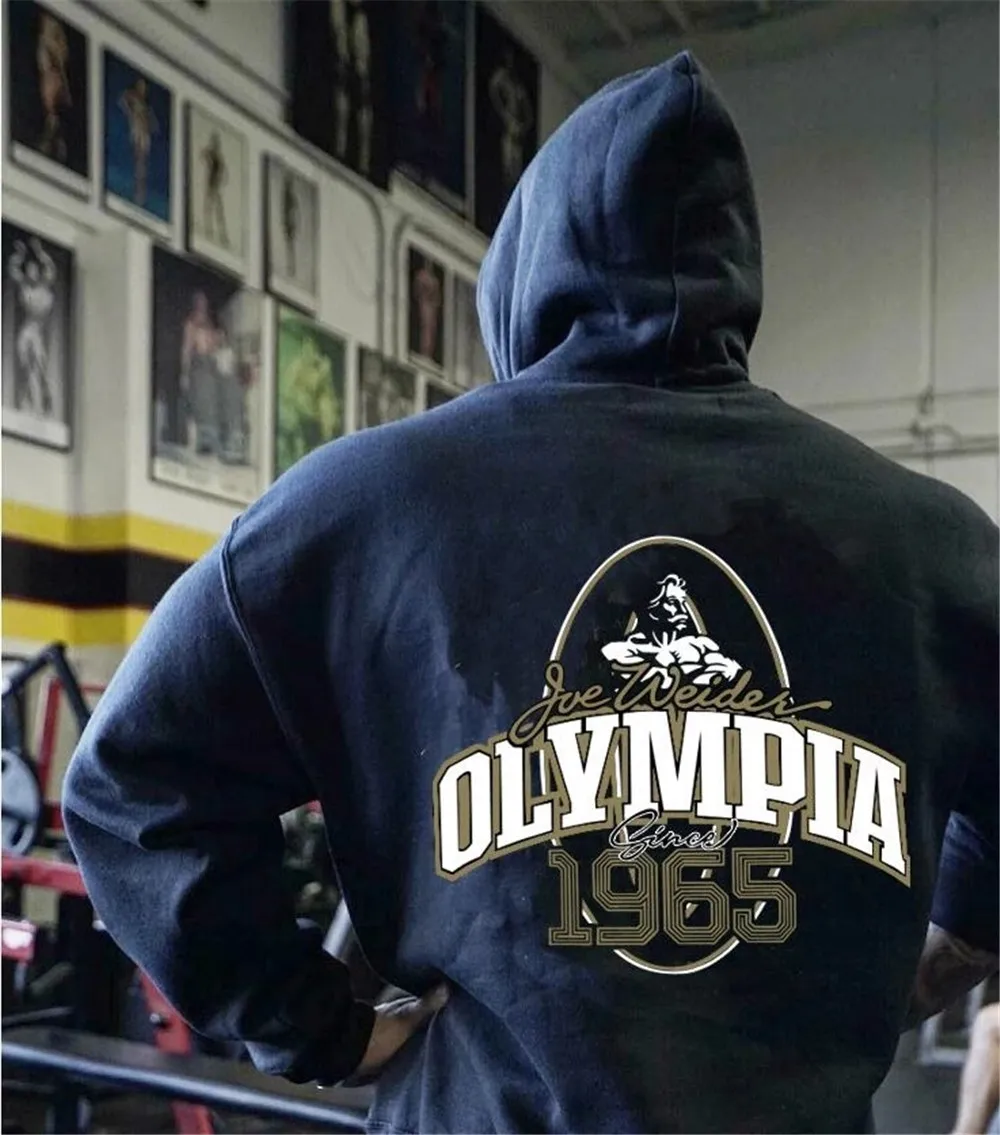 OLYMPIA Autumn winter Men Fashion New Orsay Commemorative Fitness Hooded Sweatshirt Trend Olympia Casual Running Sports Tops