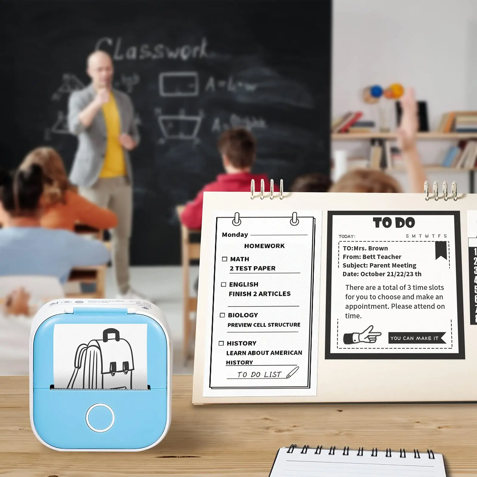 53mm Multicolor Clear Thermal Paper for Phomemo/PeriPage, Self-Adhesive/Non-Adhesive Photo Crafts, Journal Stickers