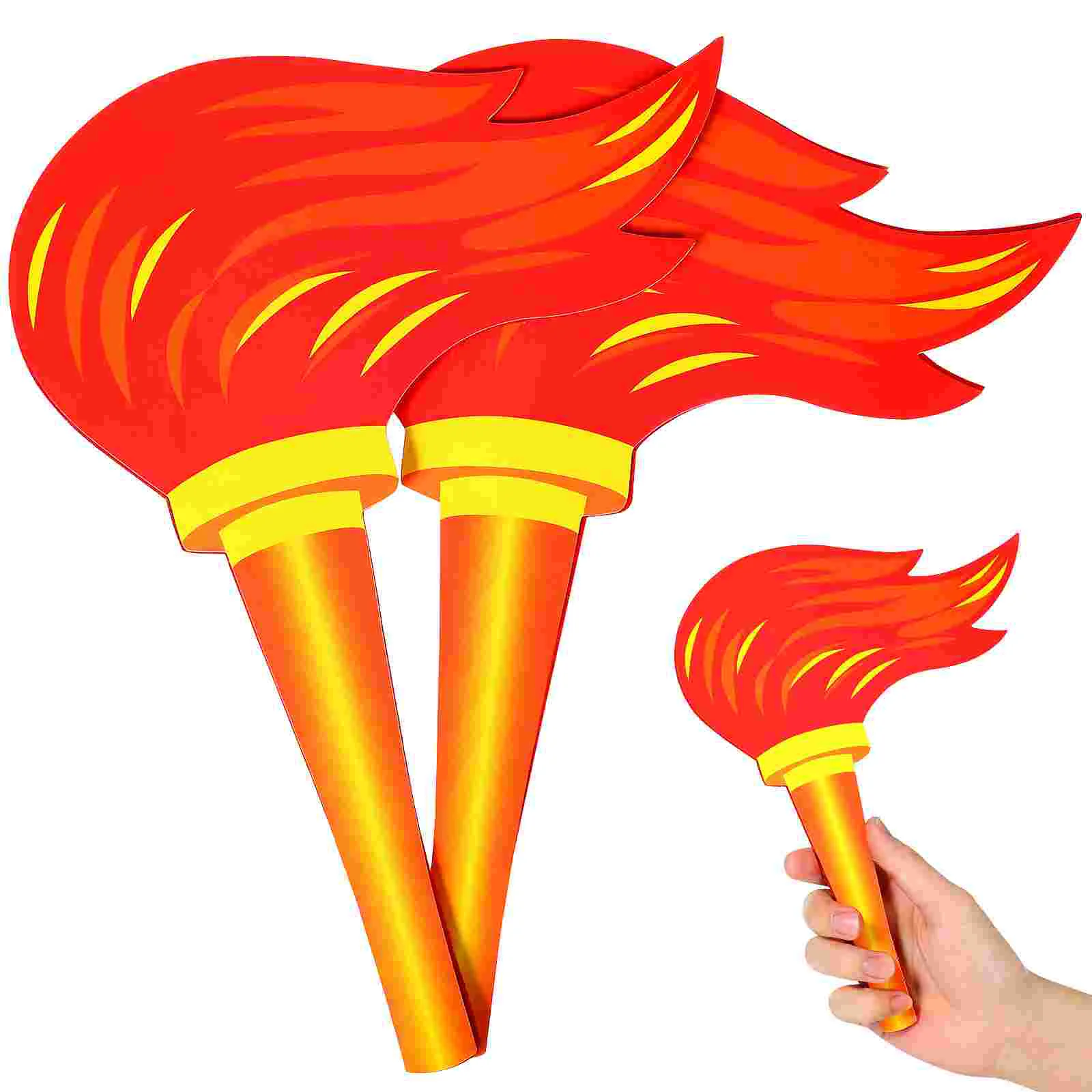 

2 Pcs Fake Flames Prop Simulation Torch Flameless Paperboard Accessories Handheld