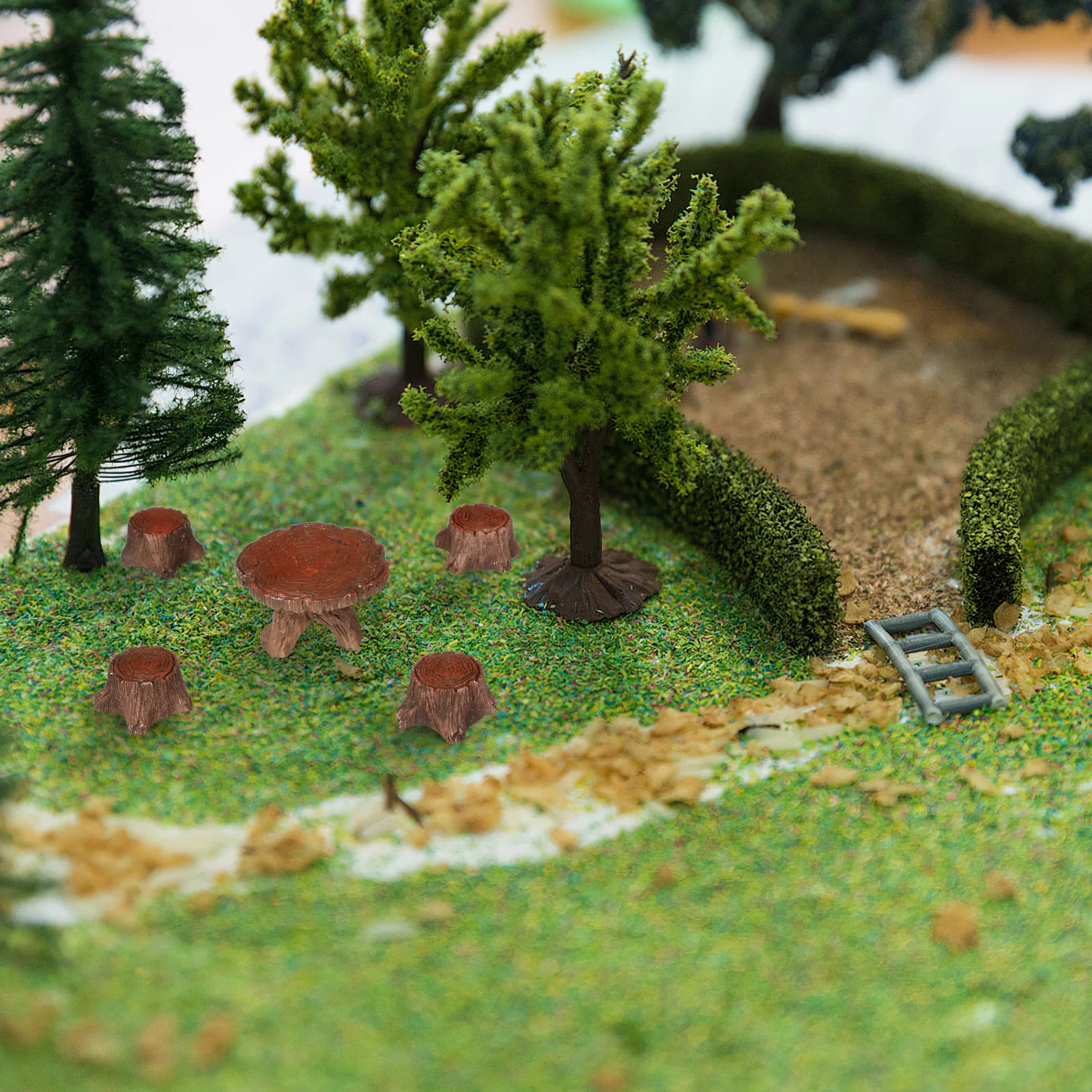 

Resin Chair Table Craft Miniature Landscape Accessory Durable Home Decor Indoor Ornament Kid Room Office Furniture Year Round