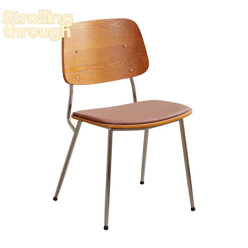 

Скандинавский ретро-стул для столовой, домашний ресторанный стул в средневековом стиле, обеденный стол и стулья из массива дерева