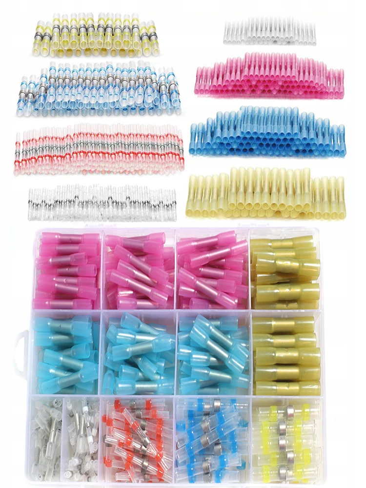 330PCS Heat Shrink Wiring Connector Kit Waterproof Shrink Solder Crimp Connector Cable Gland, Tube Termination