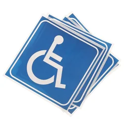 4 Sheets Disability Handicap Sign Wheelchair Waterproof Stickers Disabled Symbol Decals Anti-scratch