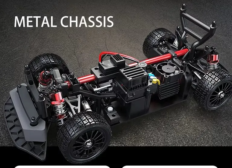 Professional 1:14 Championship Racing Drift Remote Control Car 90KM/H Brushless Metal Shock Absorption 4WD Add Spare Tire RC Car