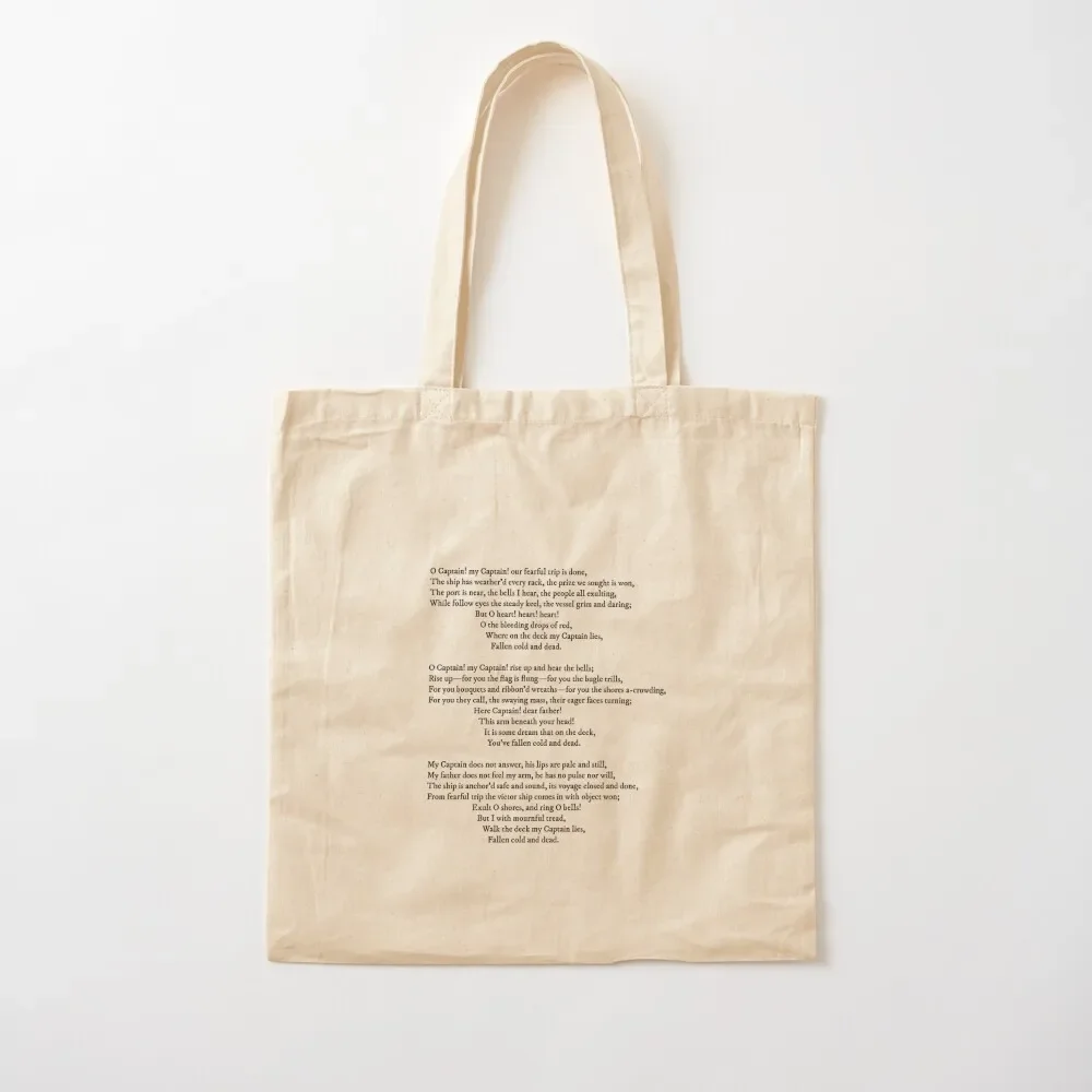 

O Captain! My Captain! By Walt Whitman Tote Bag Women's shopper bag tote bag women for beach shoping