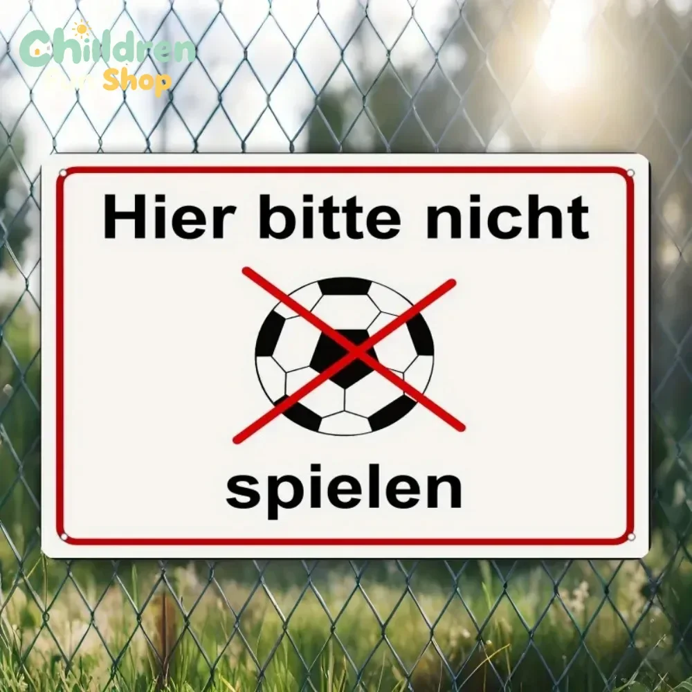 Metal Tin Sign No Playing Ball 20x30cm Outdoor Warning Playground Wall Decor