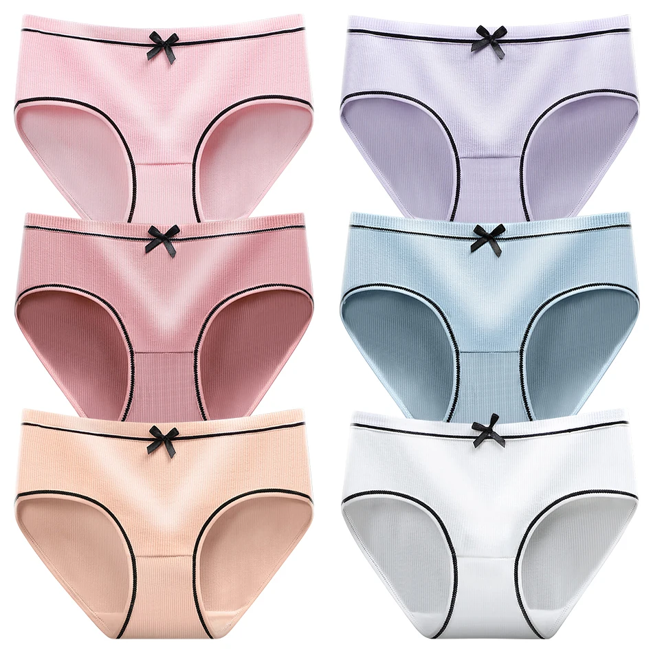 Trendsetting Women Ribbed Mid Waist Undergarments Cute and Sexy Traceless Elasticity Option for the Modern Teen Girls Wardrobe